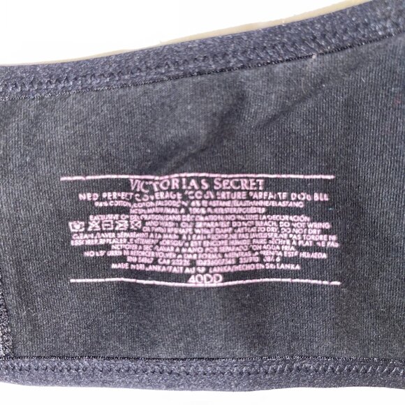 Victoria’s Secret Black Sequin Racerback Bra 40DD Perfect Coverage - Picture 3 of 3